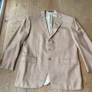 Mens Italian made blazer beige houndstooth